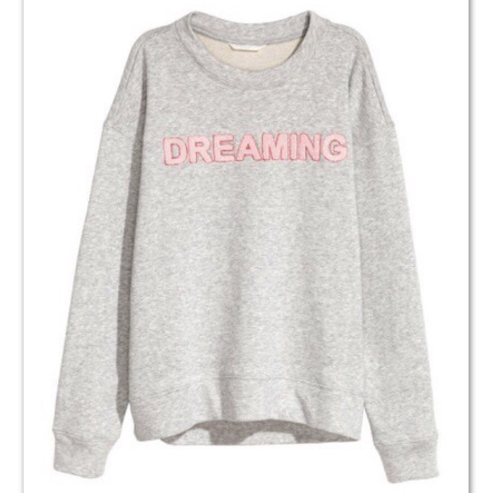 H&M Dreaming Embroidered High Low Sweatshirt